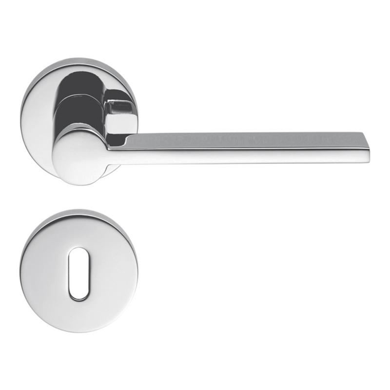 Tool Polished Chrome Door Handle on Rosette Architecture Michele De Lucchi for Colombo Design