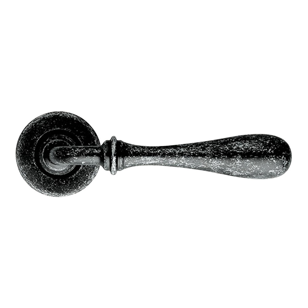 Tosca Aged Iron Door Handle with Rose in Shubby Chic Style by Linea Calì