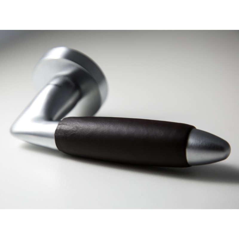 Totem Handcrafted Leather Door Handle by Hand in Italy by Mandelli