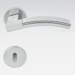 Alba Polished and Satin Chrome Door Handle on Rosette Made in Italy by Colombo Design