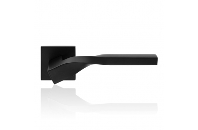 Twist Zincral Matt Black Finish Door Handle With Rose With Eclectic Shape Design Linea Calì Design