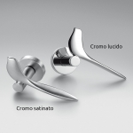 Tecno Satin Chrome + Carbonium Door Handle on Rosette by Momo Design for Colombo Design