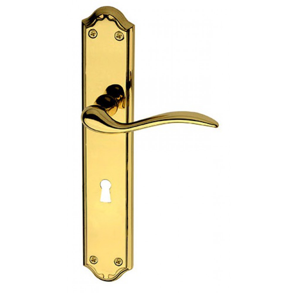 Valencia Door Handle on Plate Brass-made Easy Line PFS Pasini