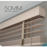 Custom Wooden Venetian Blind with 50 mm Slats and Rope Control