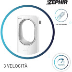 Zephir PH88BL White Bladeless Tower Fan with Remote Control