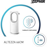 Zephir PH88BL White Bladeless Tower Fan with Remote Control