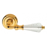 Veronica Gold Plated Door Handle on Rosette Linea Calì Crystal
