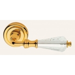 Veronica Gold Plated Door Handle on Rosette Linea Calì Crystal