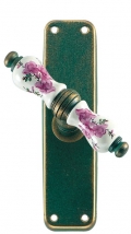 Wien Galbusera Cremone Bolt Window Handle with Plate Porcelain Wrought Iron