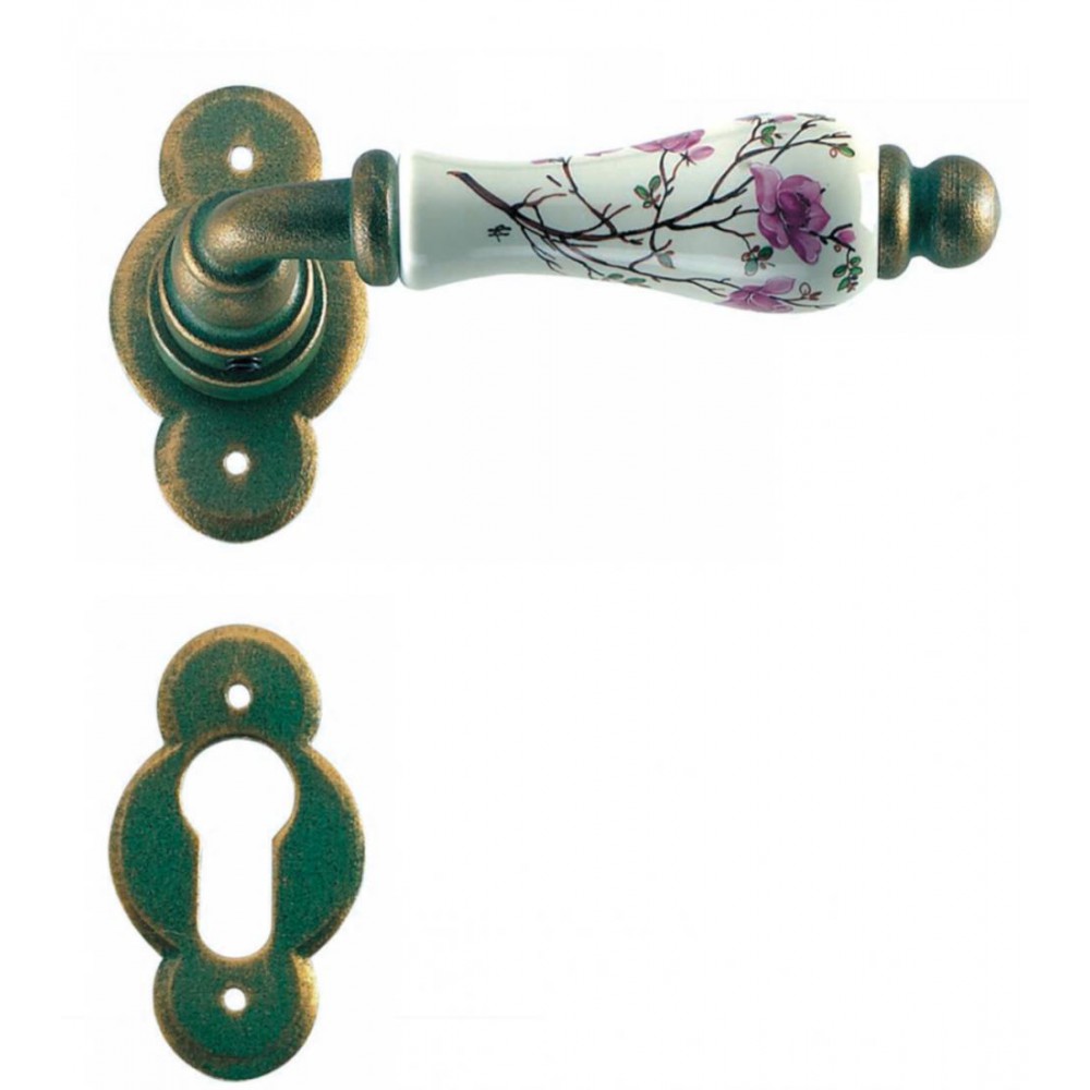 Wien Galbusera Door Handle with Rosette and Escutcheon Plate