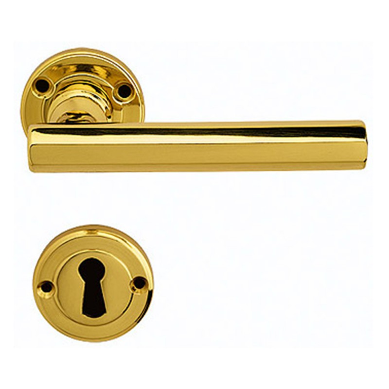 Aria Polished Chrome Finish Door Handle With Rose Romantic and Dynamic Linea Calì Class