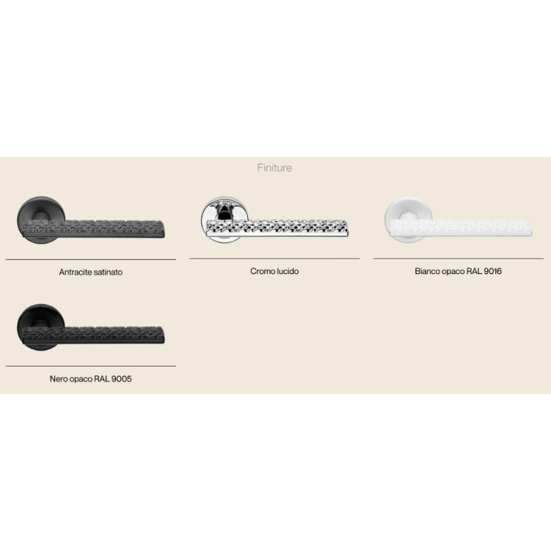 Vision Zincral Linea Calì Door Handle with Embossed Grip