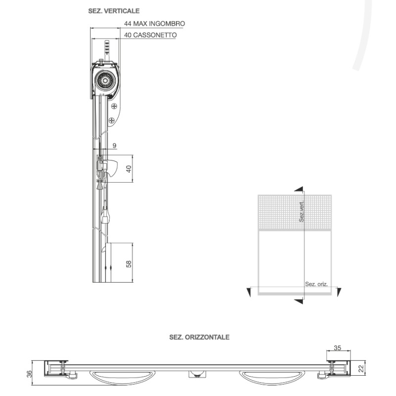 Vertical Economic Mosquito Net Pasini VESTA V40 S