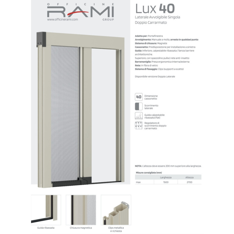 Mosquito Net LUX 40 RAMI Double Tank Without Upper Wire