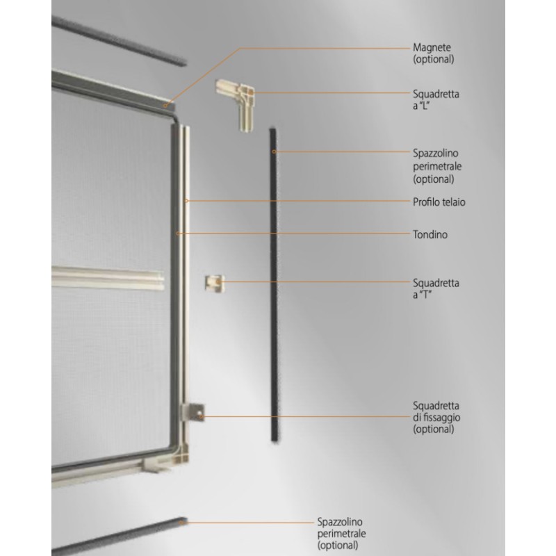 Mosquito Net Fixed Frame in Aluminum Bettio