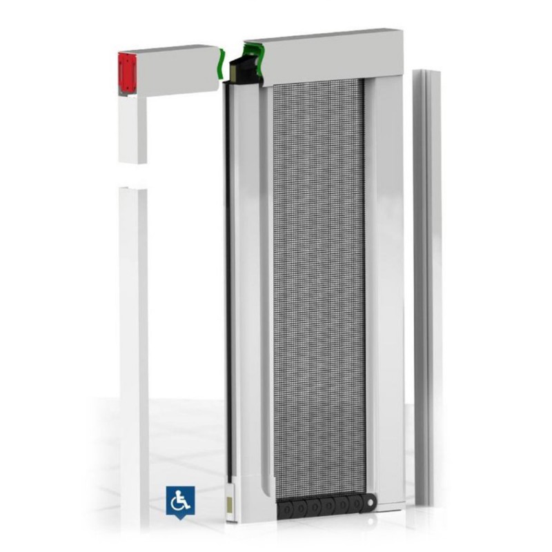 Mosquito Net with 2 Doors to be Installed on Out-of-Square Walls Without Ground Guide Zanzar Free Type