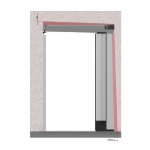 Mosquito Net with 2 Doors to be Installed on Out-of-Square Walls Without Ground Guide Zanzar Free Type