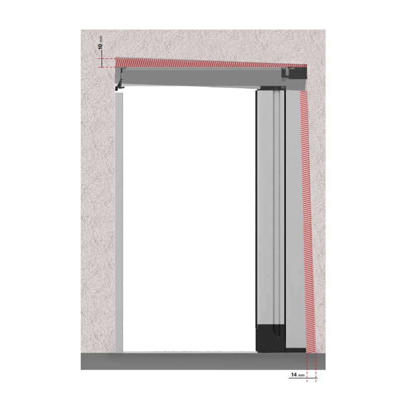 Mosquito Net with 2 Doors to be Installed on Out-of-Square Walls Without Ground Guide Zanzar Free Type