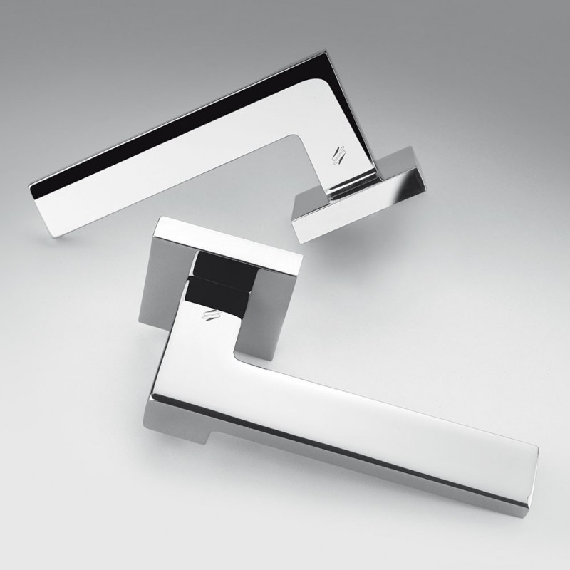 Ellesse Polished Chrome Door Handle on Rosette Studio Bartoli for Colombo Design