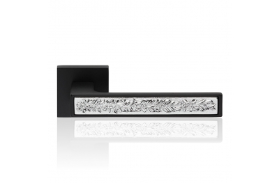 Zen Fusion Matt Black Door Handle With Rose With Click-Clack Ultra-Rapid Mounting System Linea Calì Design