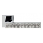 Zen Mesh Polished Chrome Door Handle on Rosette Linea Calì Crystal