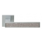 Zen Mesh Satin Chrome Door Handle on Rosette Linea Calì Crystal