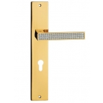 Zen Mesh Door Handle on Plate Linea Calì Crystal