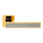 Zen Mesh Gold Plated Door Handle on Rosette Linea Calì Crystal