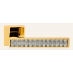Zen Mesh Gold Plated Door Handle on Rosette Linea Calì Crystal